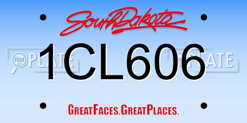 1CL606 South Dakota License Plate