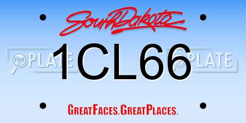1CL66 South Dakota License Plate