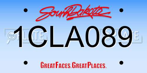 1CLA089 South Dakota License Plate