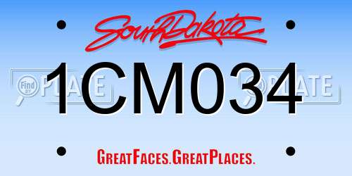 1CM034 South Dakota License Plate