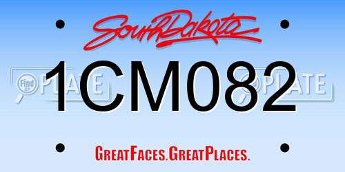 1CM082 South Dakota License Plate