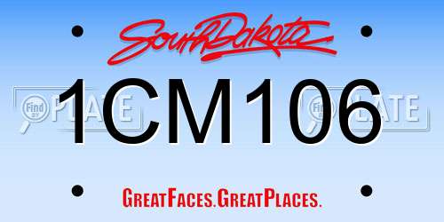 1CM106 South Dakota License Plate