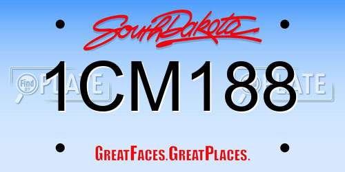 1CM188 South Dakota License Plate