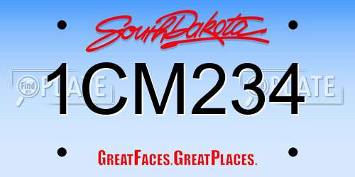 1CM234 South Dakota License Plate