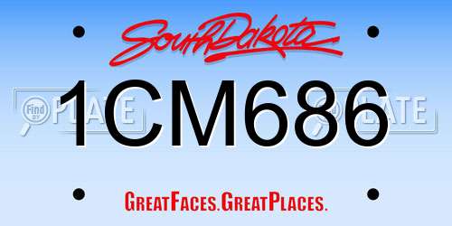 1CM686 South Dakota License Plate