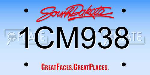 1CM938 South Dakota License Plate
