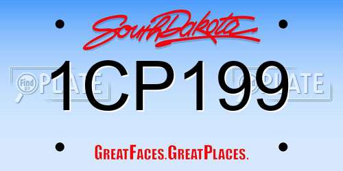 1CP199 South Dakota License Plate
