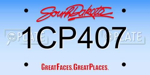 1CP407 South Dakota License Plate