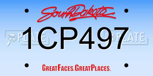 1CP497 South Dakota License Plate