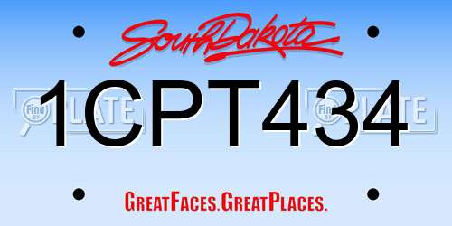 1CPT434 South Dakota License Plate