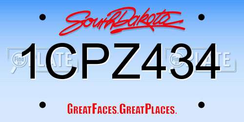 1CPZ434 South Dakota License Plate
