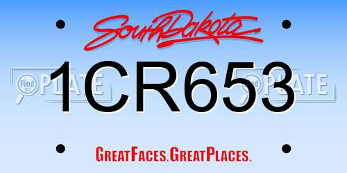 1CR653 South Dakota License Plate