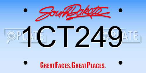 1CT249 South Dakota License Plate