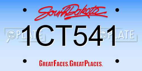 1CT541 South Dakota License Plate