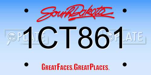 1CT861 South Dakota License Plate