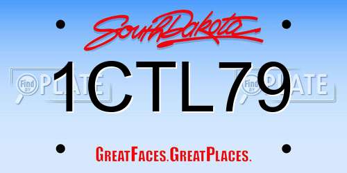1CTL79 South Dakota License Plate