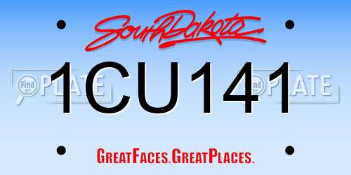 1CU141 South Dakota License Plate