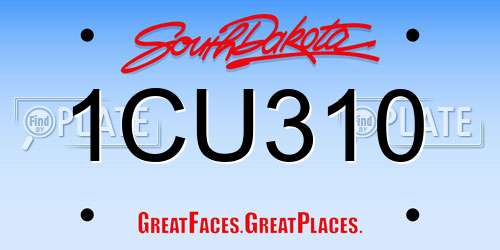 1CU310 South Dakota License Plate