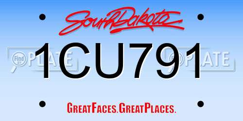 1CU791 South Dakota License Plate