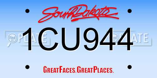 1CU944 South Dakota License Plate