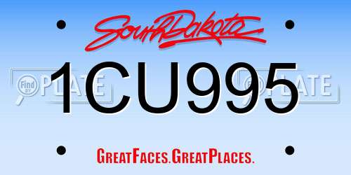 1CU995 South Dakota License Plate