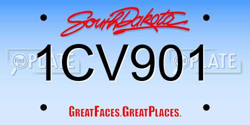 1CV901 South Dakota License Plate