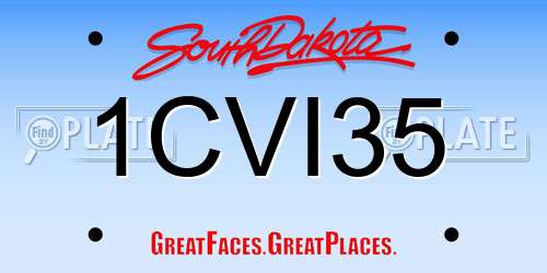 1CVI35 South Dakota License Plate
