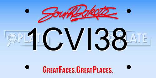 1CVI38 South Dakota License Plate