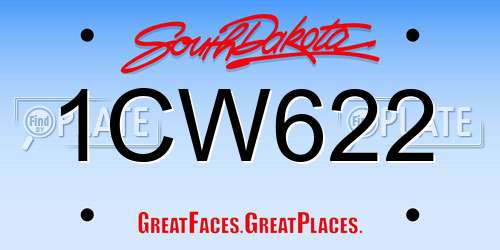1CW622 South Dakota License Plate