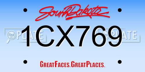 1CX769 South Dakota License Plate