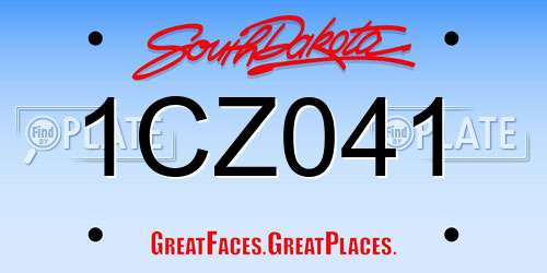 1CZ041 South Dakota License Plate