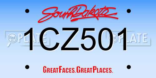 1CZ501 South Dakota License Plate