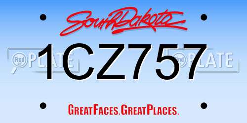 1CZ757 South Dakota License Plate