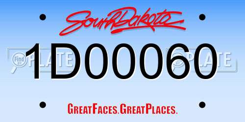 1D00060 South Dakota License Plate