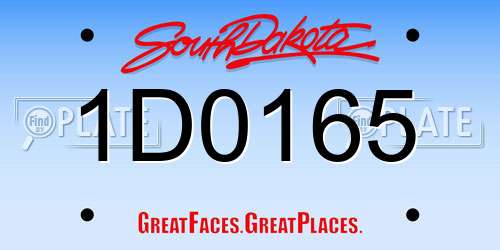 1D0165 South Dakota License Plate