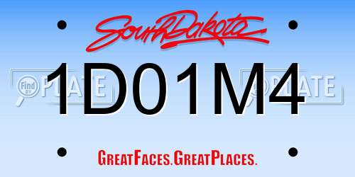1D01M4 South Dakota License Plate