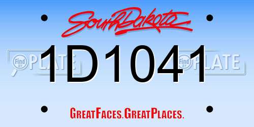 1D1041 South Dakota License Plate