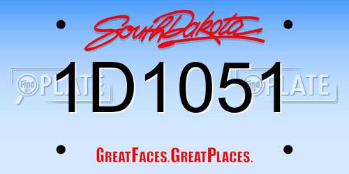 1D1051 South Dakota License Plate