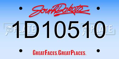 1D10510 South Dakota License Plate