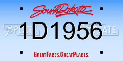 1D1956 South Dakota License Plate