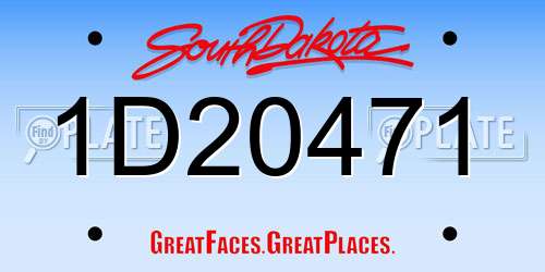 1D20471 South Dakota License Plate