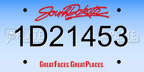 1D21453 South Dakota License Plate