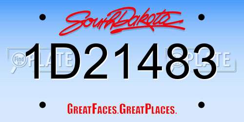 1D21483 South Dakota License Plate