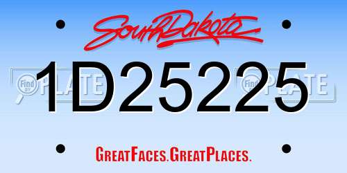 1D25225 South Dakota License Plate
