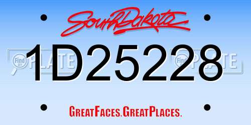1D25228 South Dakota License Plate
