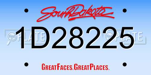 1D28225 South Dakota License Plate