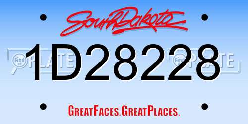 1D28228 South Dakota License Plate
