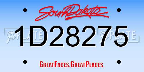 1D28275 South Dakota License Plate