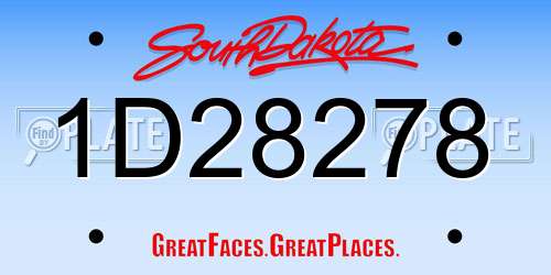 1D28278 South Dakota License Plate
