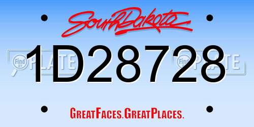 1D28728 South Dakota License Plate